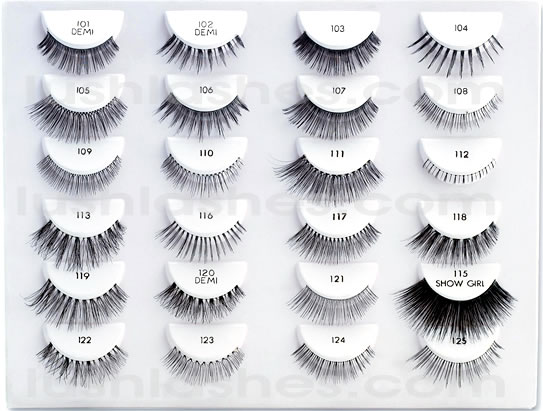 False Eyelashes styles range from style 101 to 134